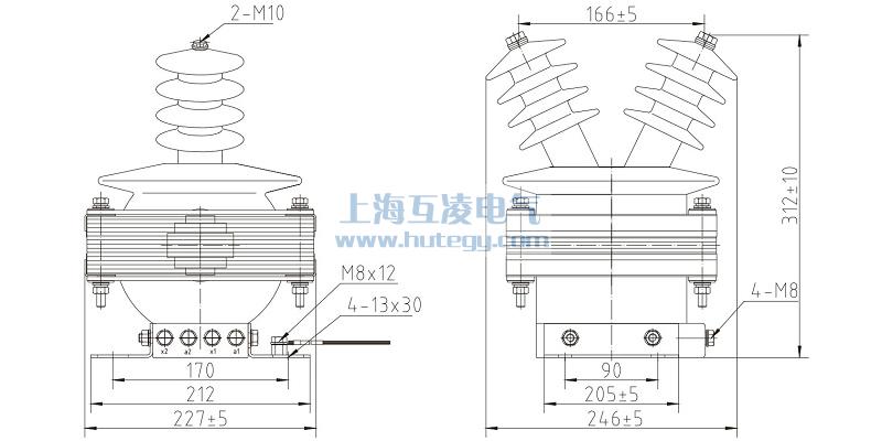 FDEG8放電線圈外形尺寸，F(xiàn)DGE8/11/&radic;3-1.7-1尺寸圖